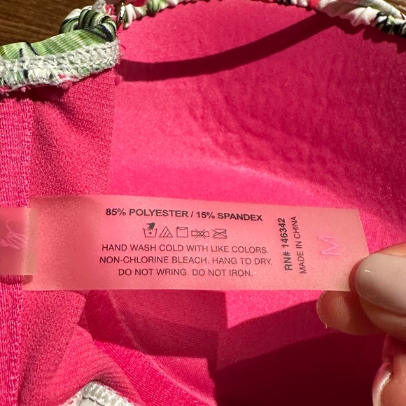 Marilyn Monroe Swim Pushup Ruched 2-Piece Swimsuit Flamingo Print M High Rise - Picture 11 of 11